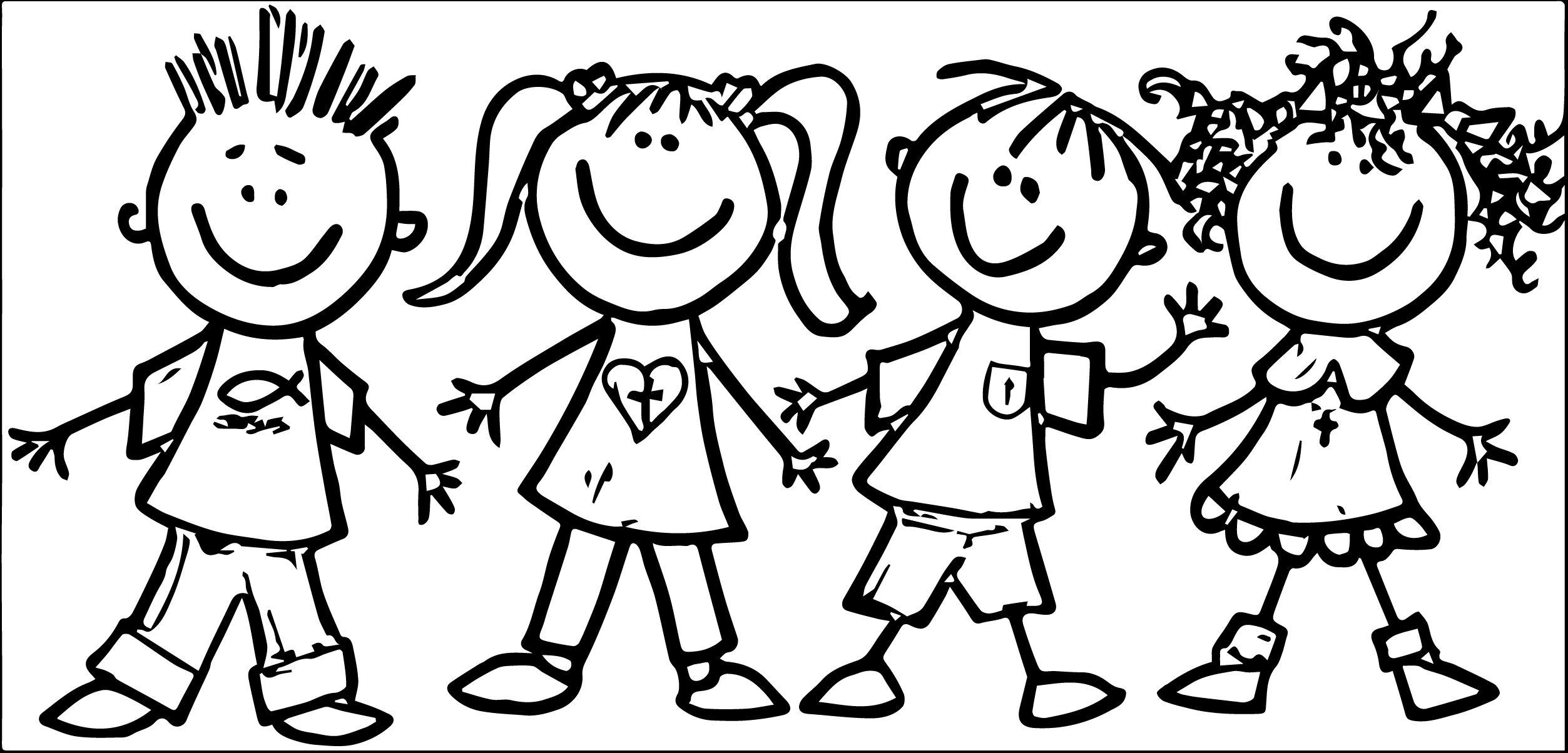Preschool Kids We Coloring Page Wecoloringpage Clipart
