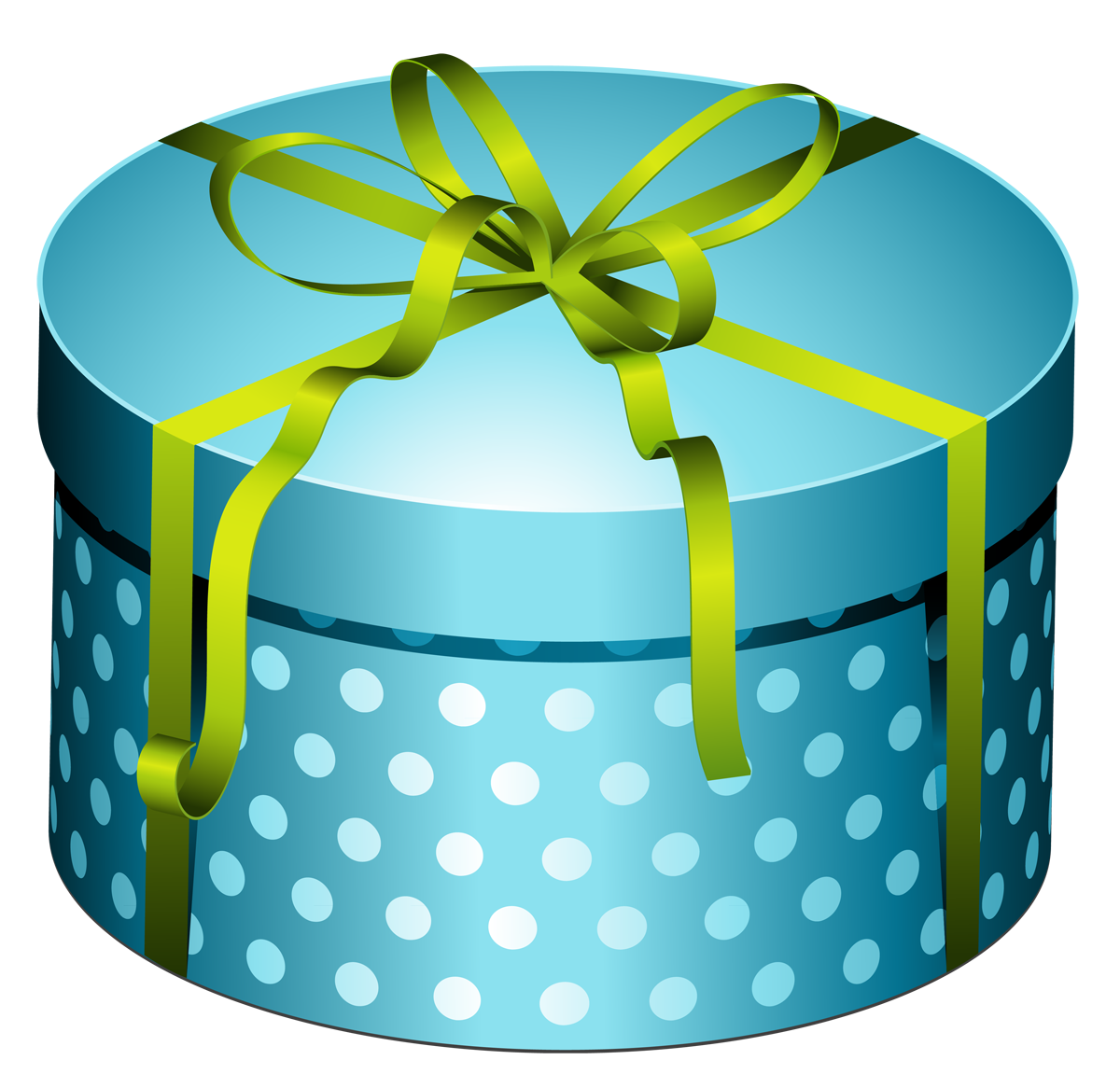 Blue Round Present With Bow Png Image Clipart