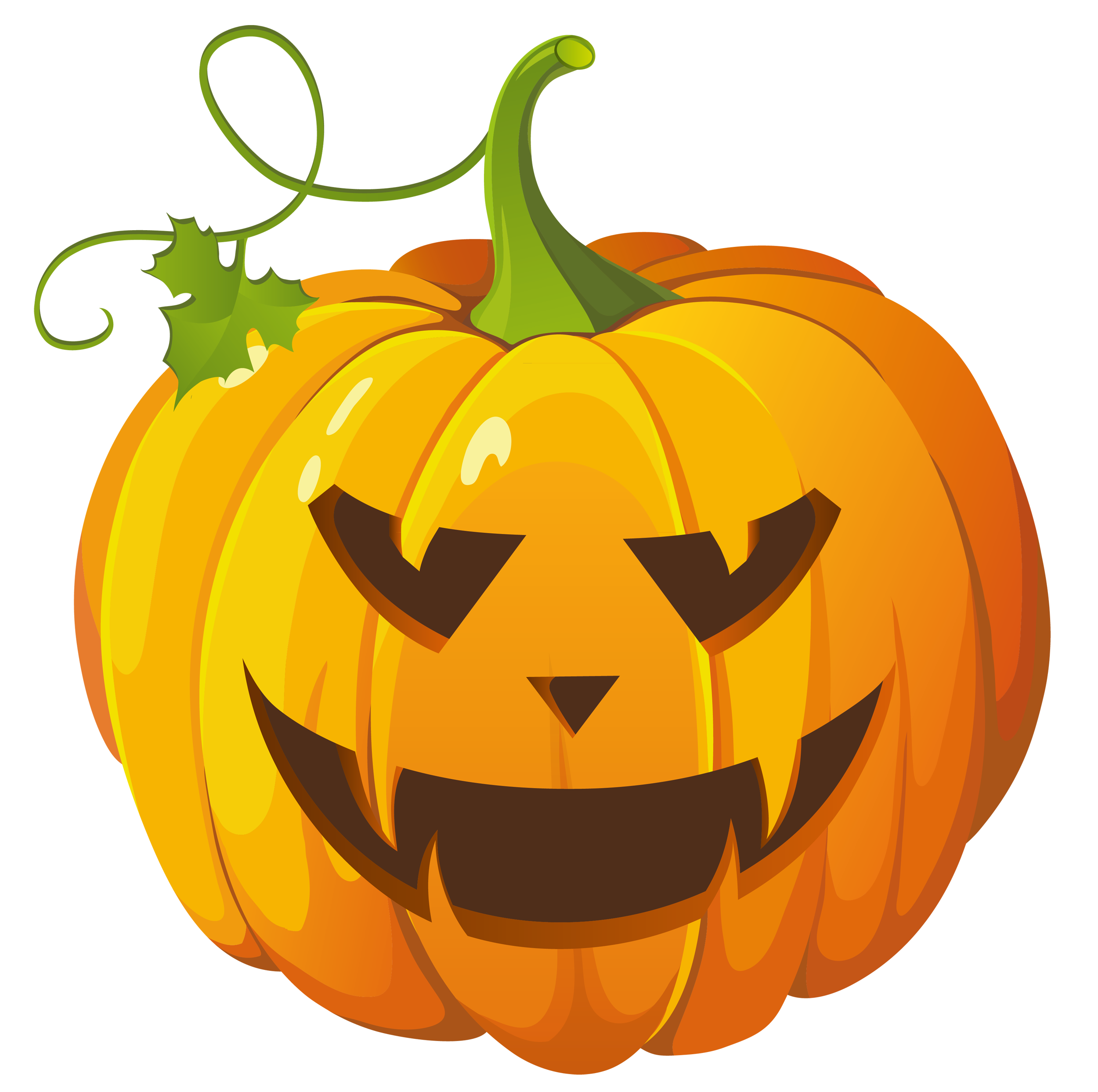 Large Halloween Jack-O'-Lantern Transparent Pumpkin PNG Image High Quality Clipart