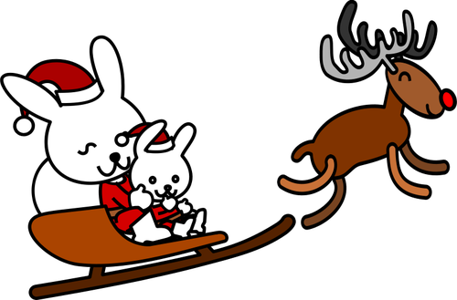 Santa Rabbit Grpahics Clipart