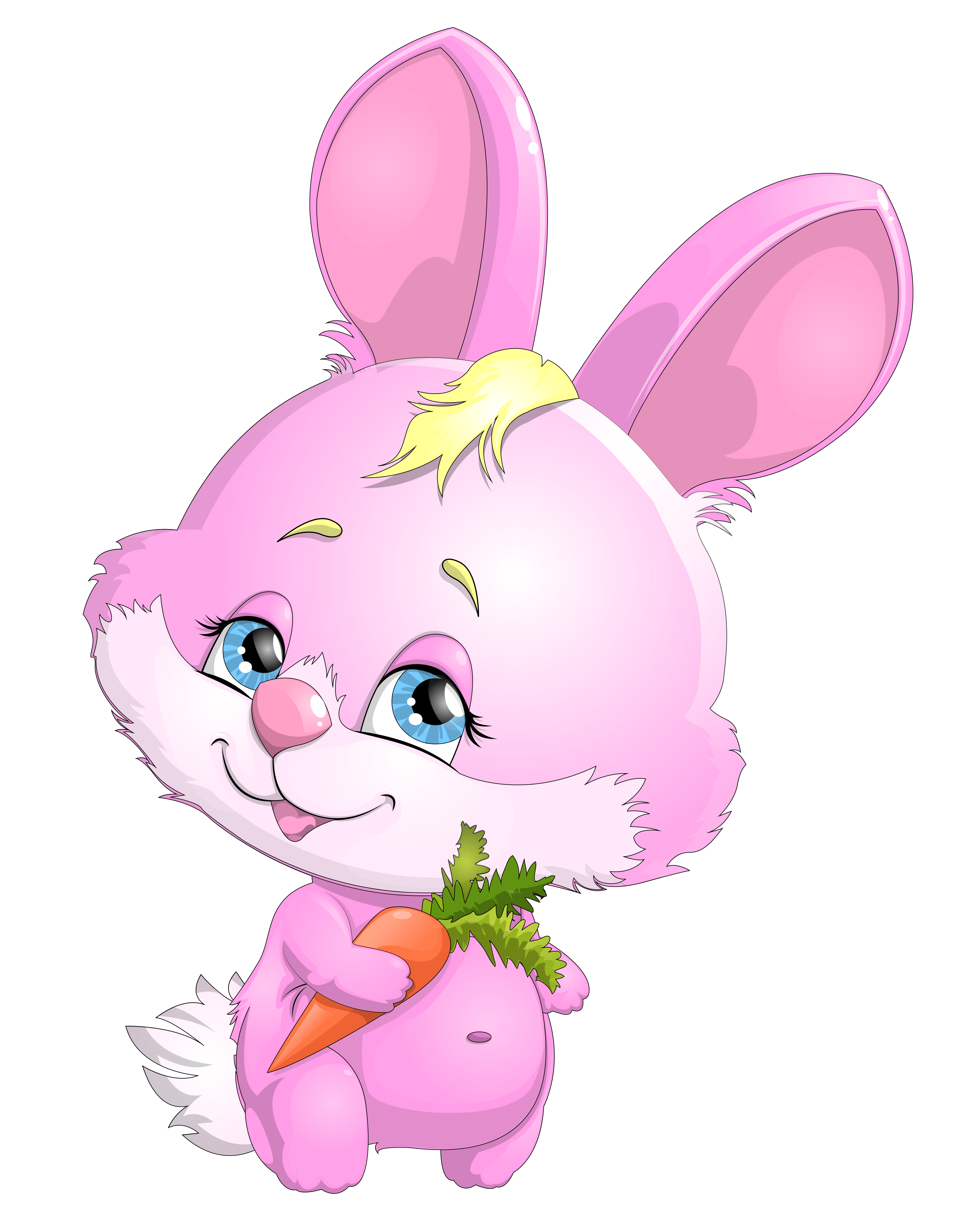 Pink Cute Picture With Carrot Rabbit Cuteness Clipart
