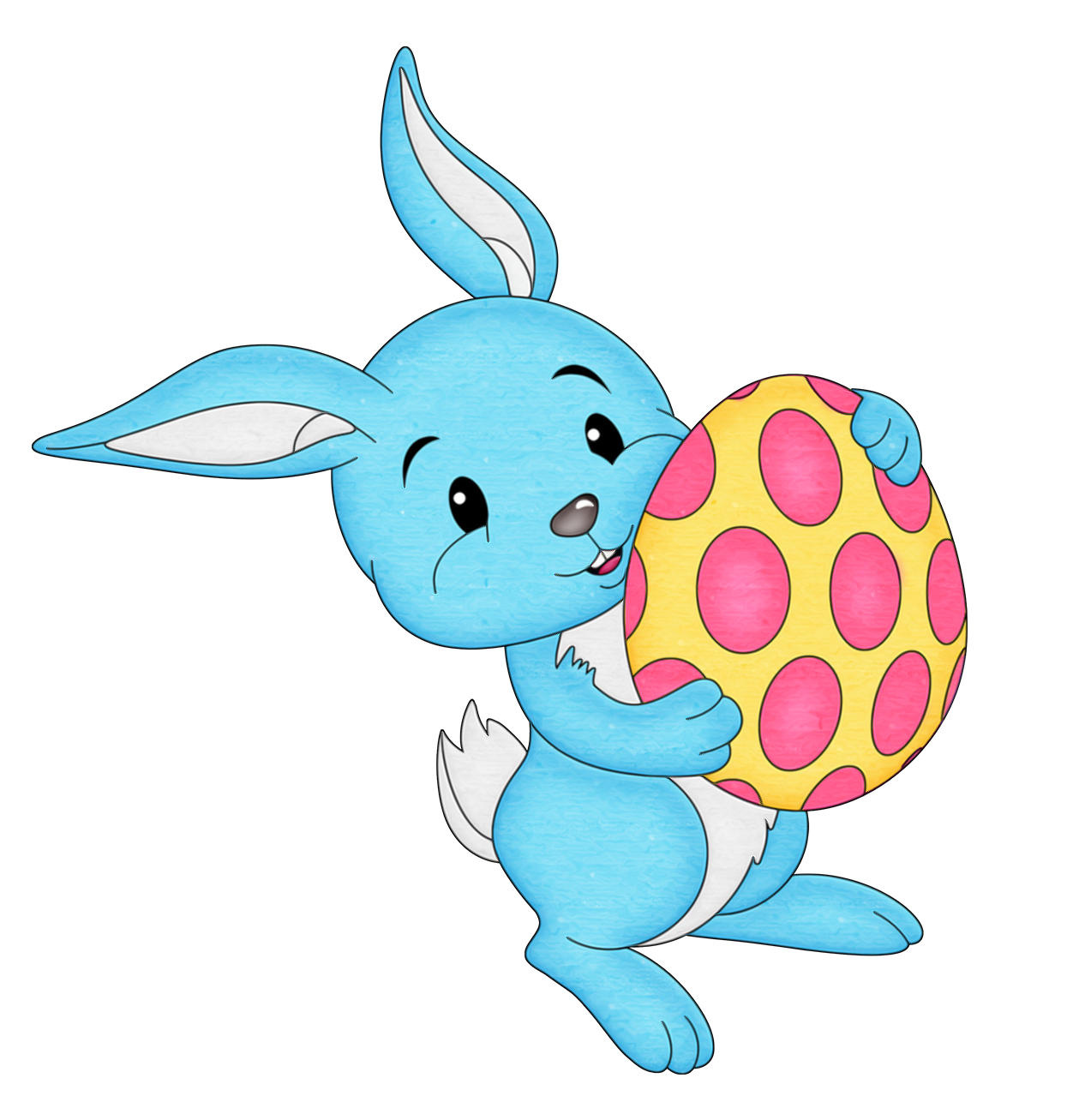 Blue With Transparent Egg Bunny Easter Clipart