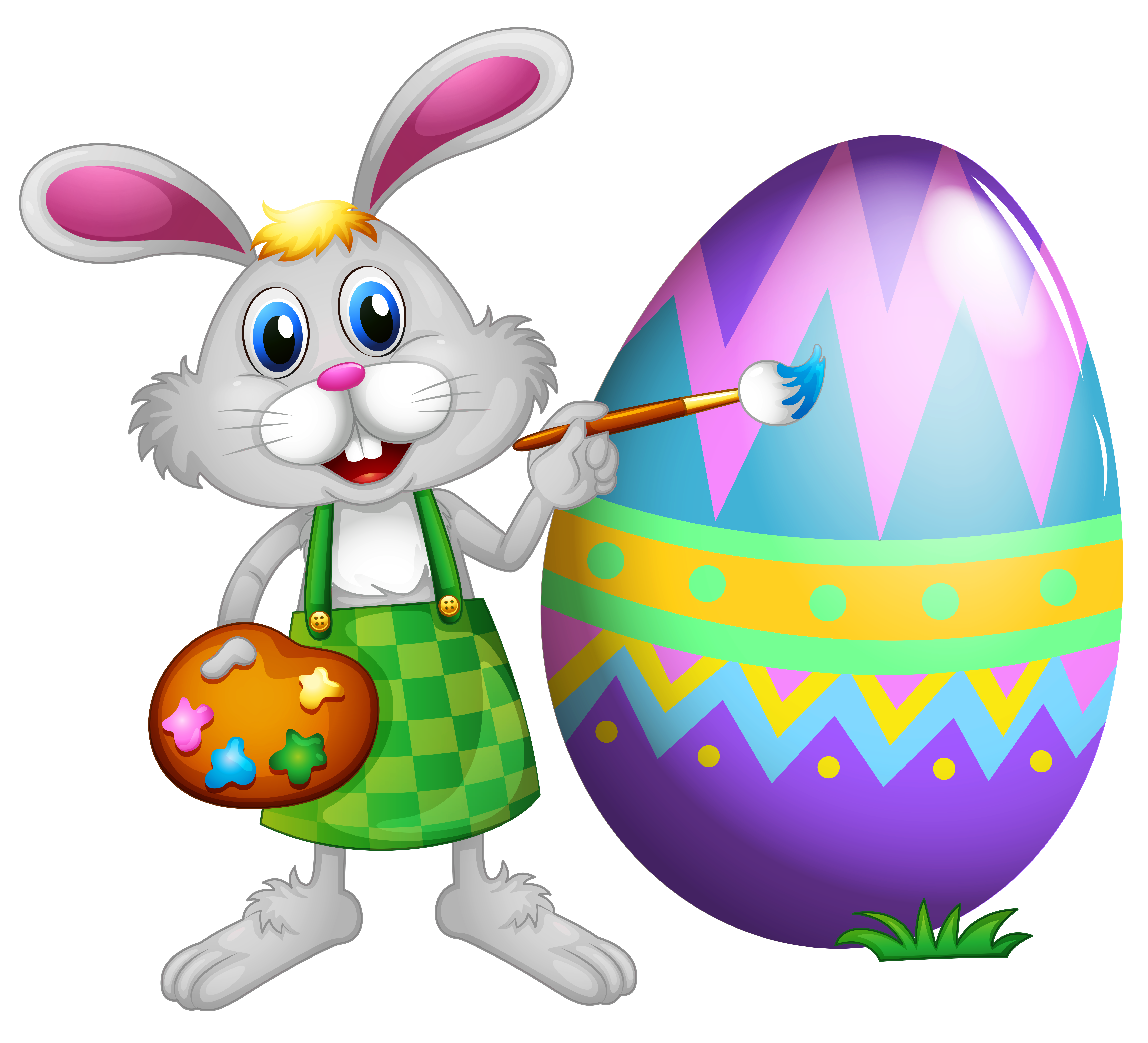 And Picture Colored Easter Egg Bunny Clipart