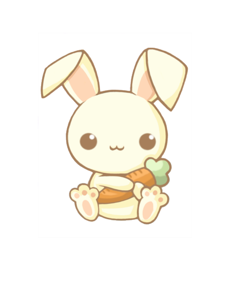 Cute Bunny Rabbit Cuteness Kavaii Easter Drawing Clipart