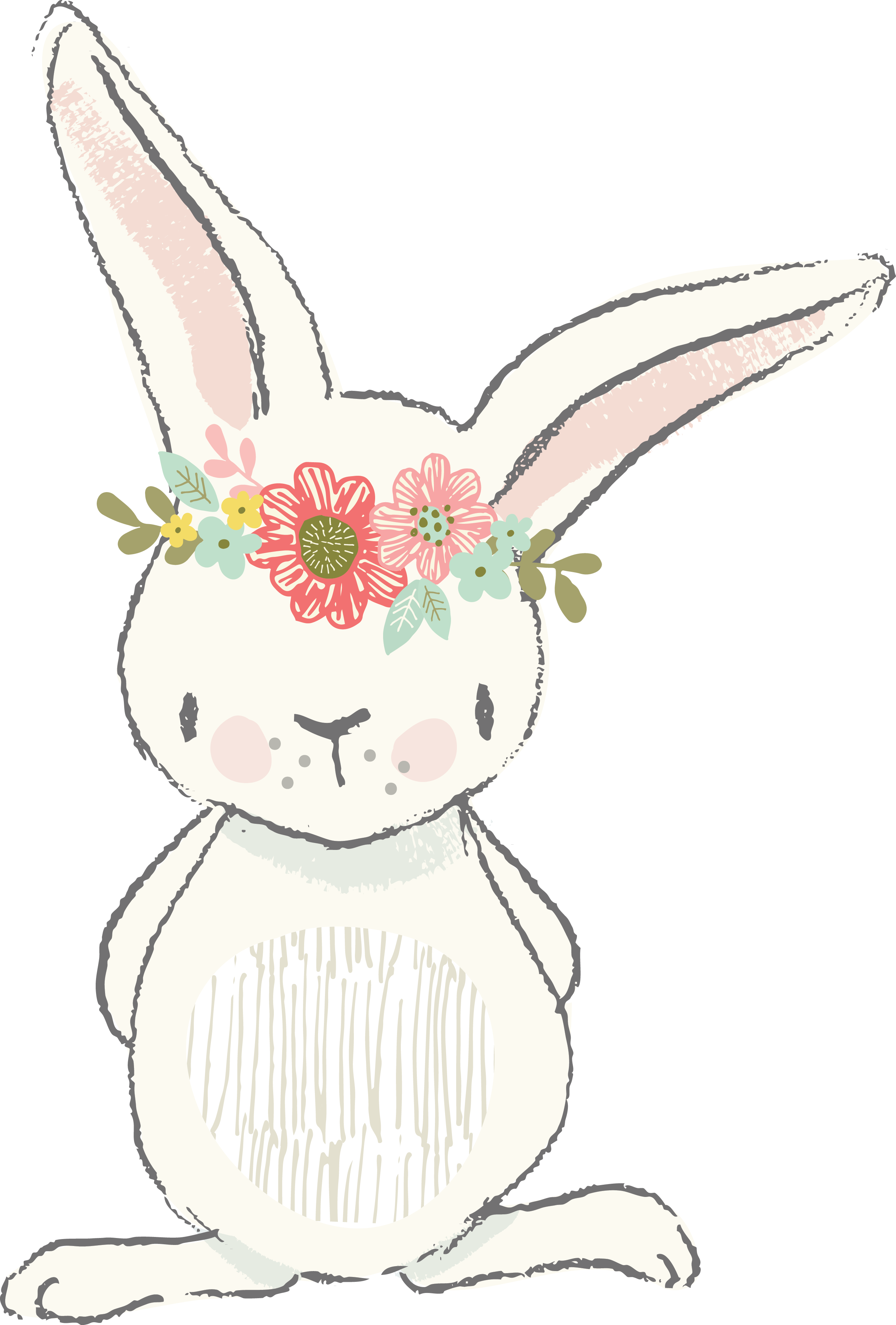 Easter Creative Watercolor Children'S Rabbit Painting Bunny Clipart