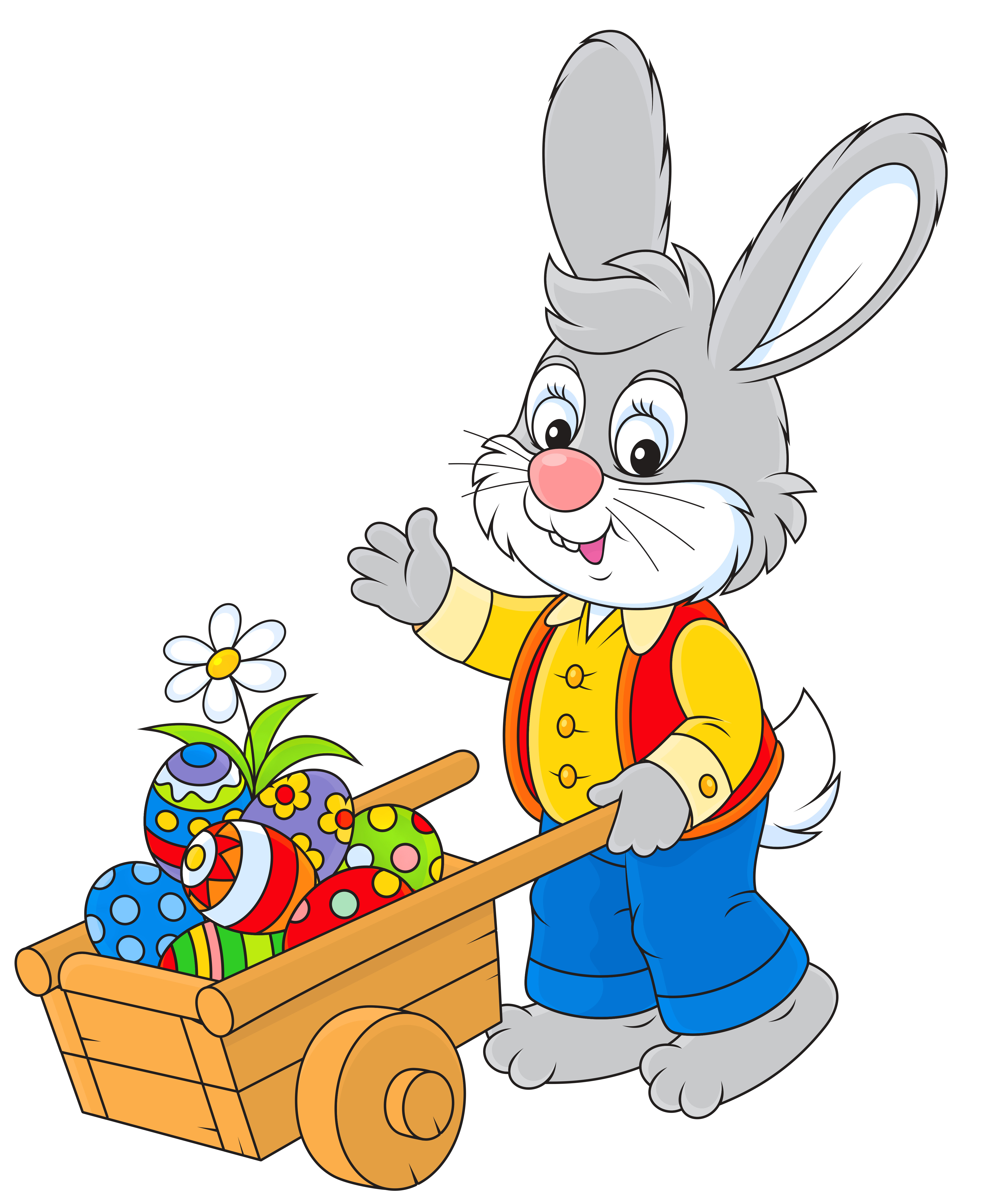 Picture Easter Cart With Bunny Egg Clipart
