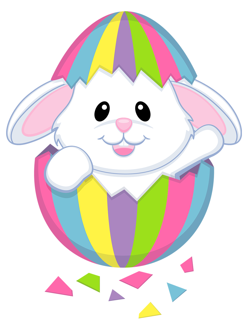 Cute Easter Transparent Rabbit White Egg Bunny Clipart