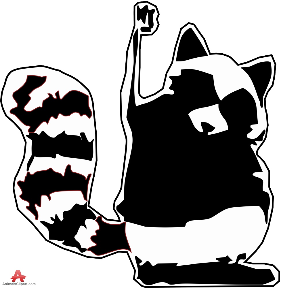 Cartoon Raccoon Stencil Design Download Png Image Clipart