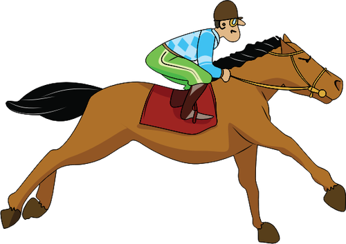Of Horse Rider On A Race Clipart