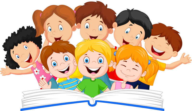 Group Of Illustration Royalty-Free Book Reading Children Clipart