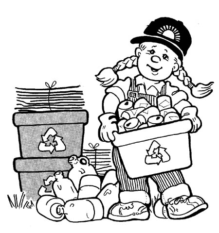 Recycle Recycling Black And White Kid Clipart