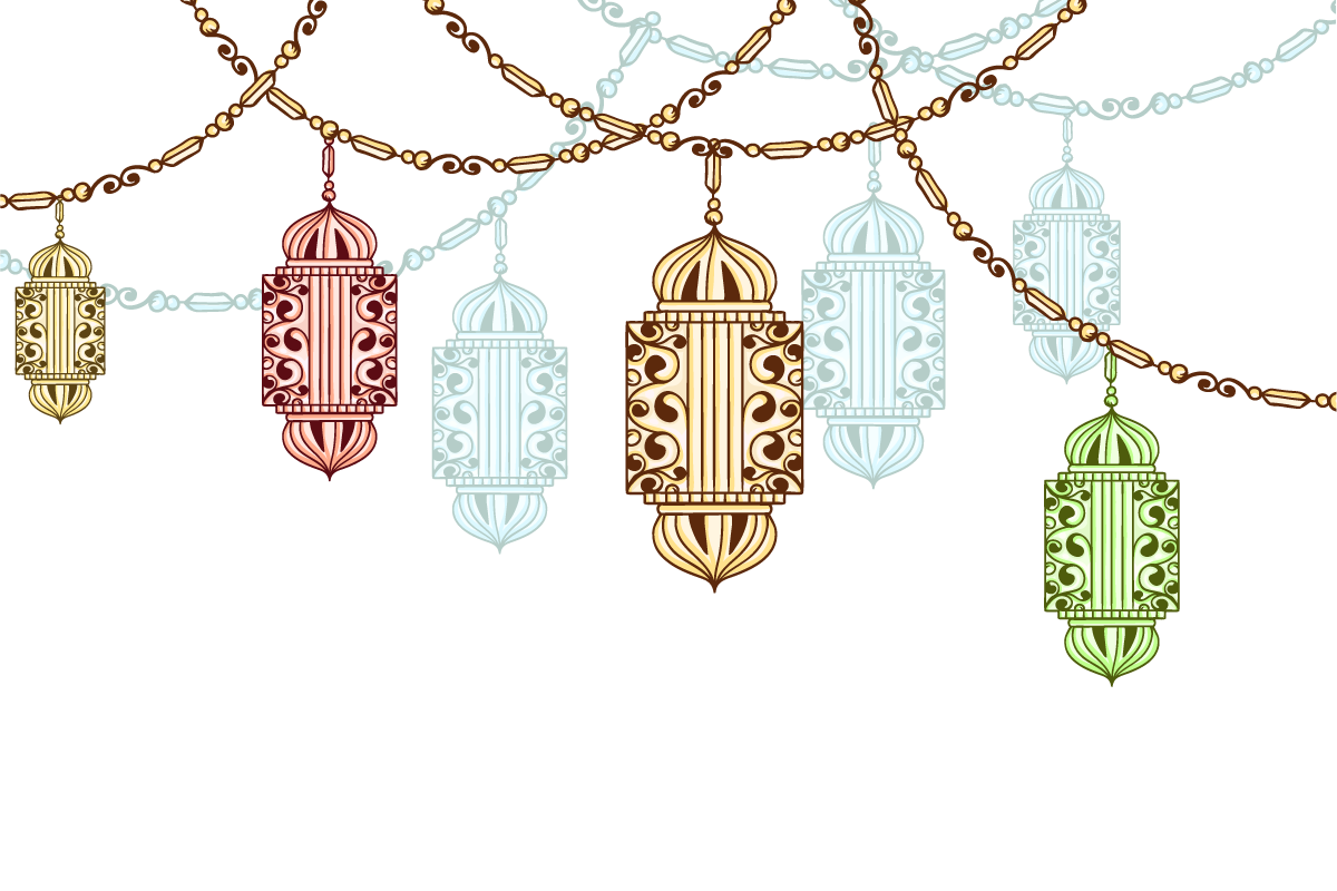 Exotic Fasting Chandeliers Ramadan Vector In Drawing Clipart