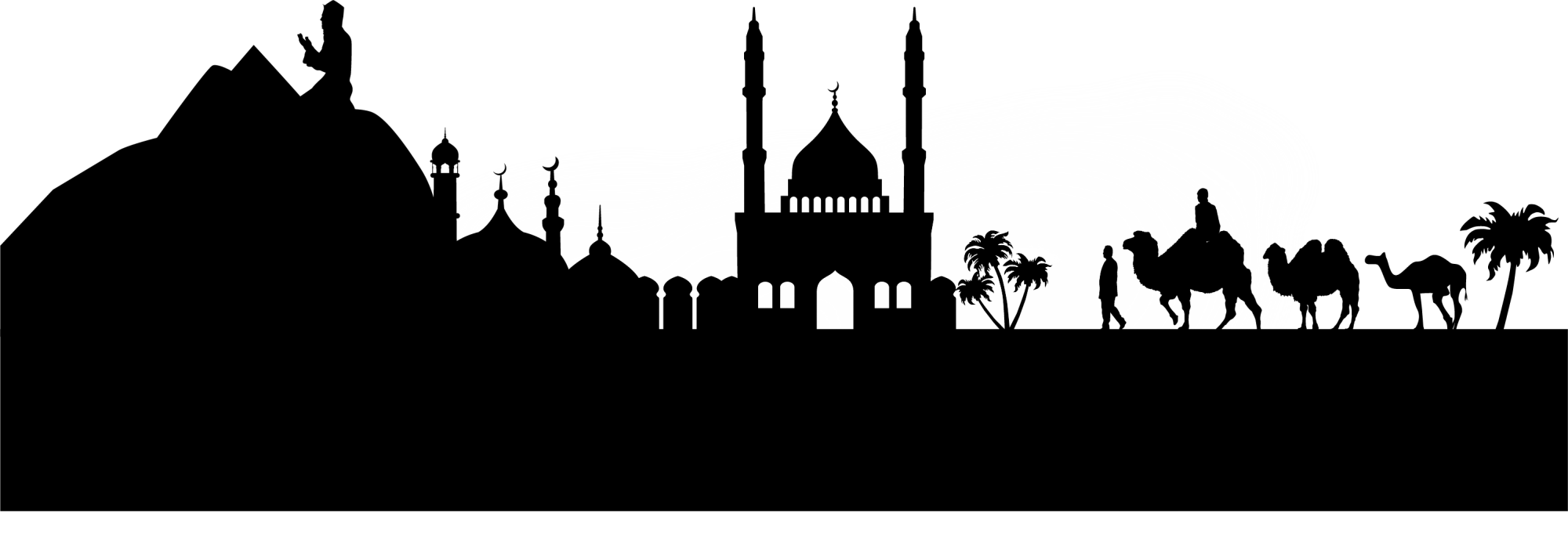 Mosque Peninsula Ul Hill Arabian Black Eid Clipart