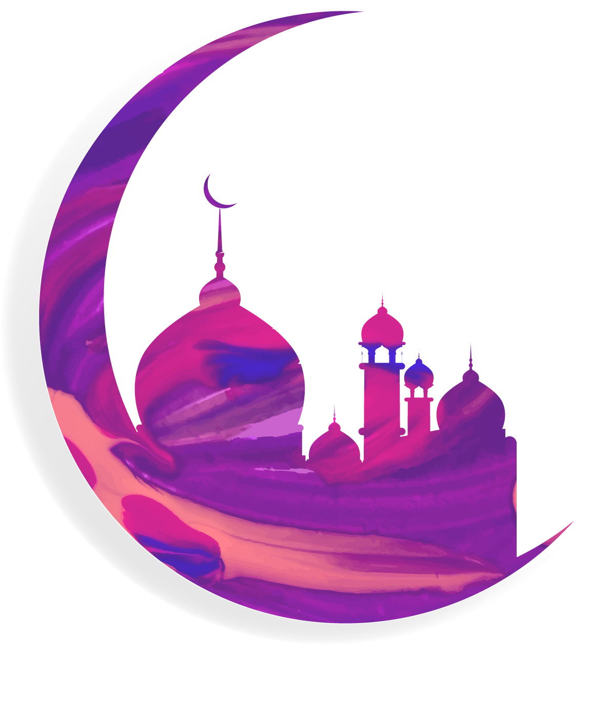 And Purple Quran Of Muslim Mosque Ramadan Clipart