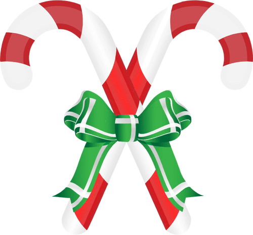 Candy Canes And Ribbon Clipart
