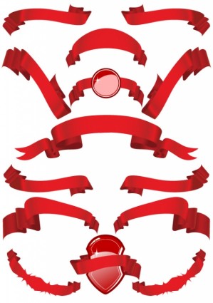 Several Red Ribbon Ribbon Vector In Encapsulated Clipart