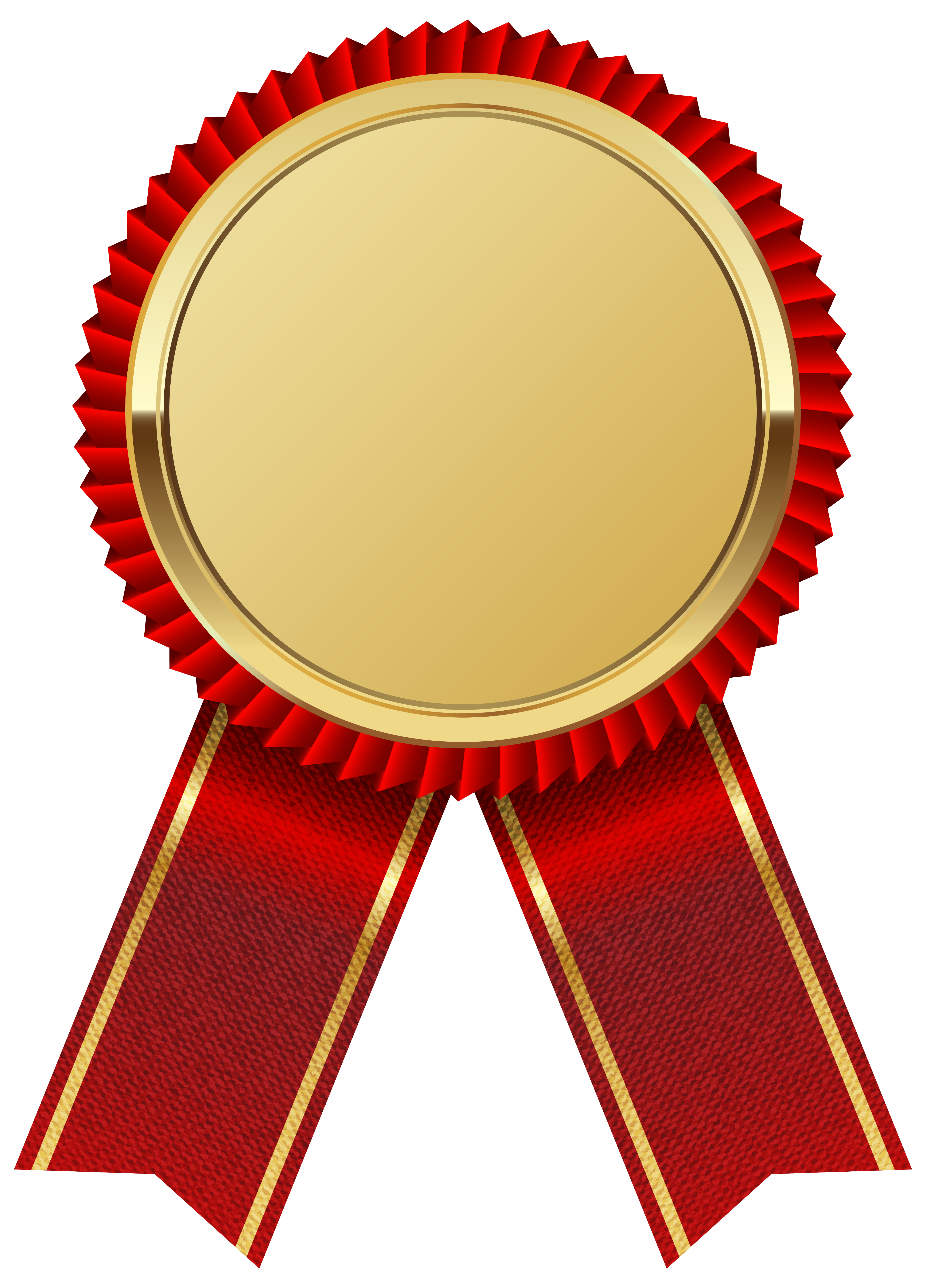 With Medal Gold Ribbon Red PNG Image High Quality Clipart