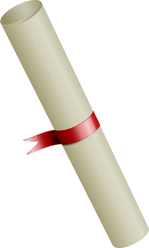 Of University Degree Diploma With A Ribbon Clipart