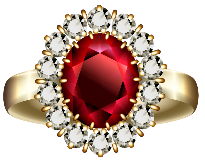 And Diamond Engagement Ring Ruby Transparent Clipart