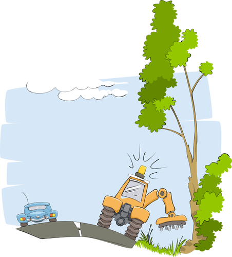 Of Road Maintenance Plant Cutting Clipart