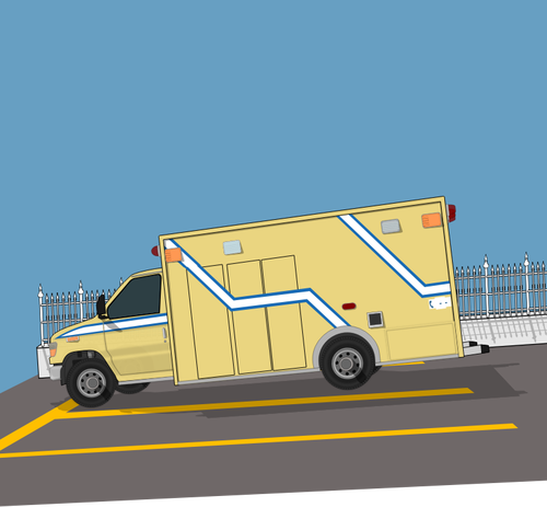 Quebec Province Ambulance Car On The Road Clipart