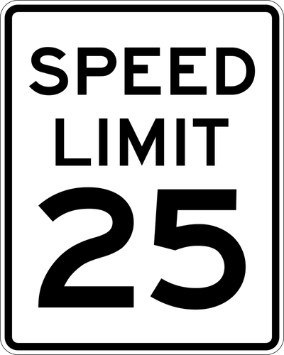 Speed Limit 25 Clipart
