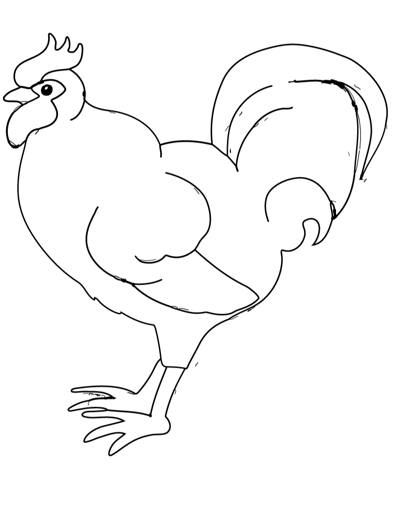 Free Printable Rooster Coloring Page Hd Photo Clipart