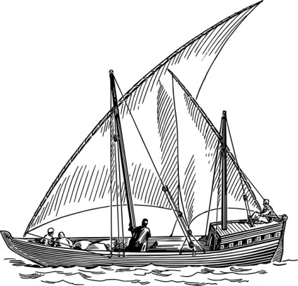 Sailboat Vector In Open Office Drawing Svg Clipart