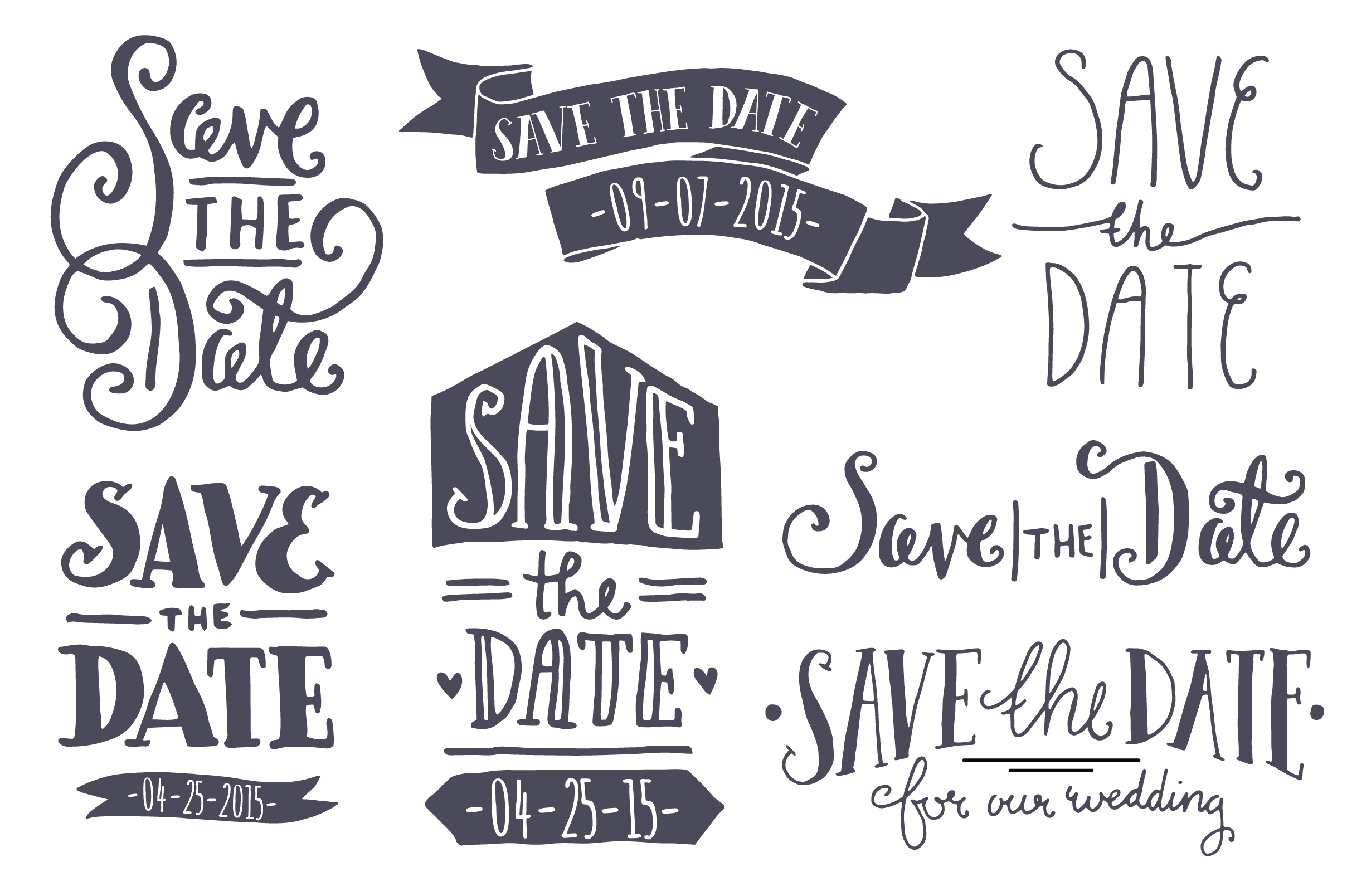 Save The Date Vintage Style And Brides Clipart