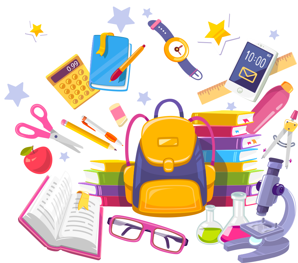 And Bags School Notebook Vector Books Illustration Clipart