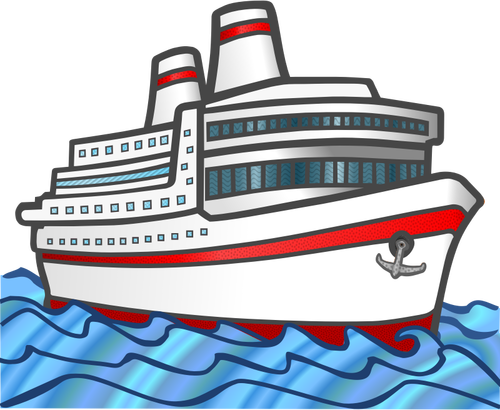 Of Color Large Cruise Ship Clipart
