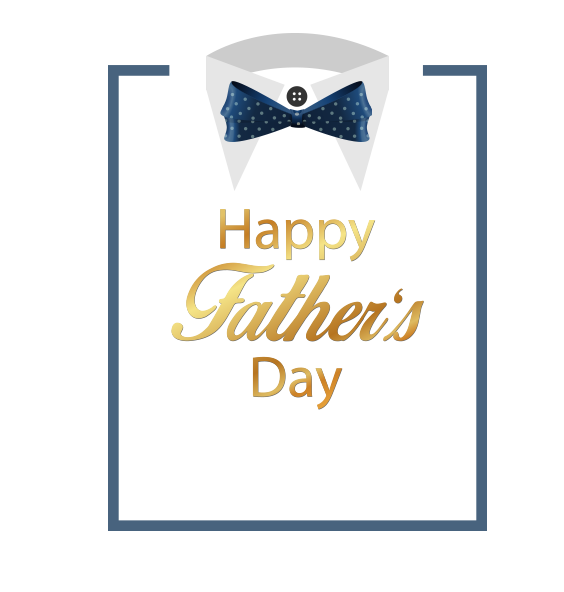 Blue Shirt Fathers Material Bow Father'S Vector Clipart
