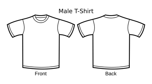 Male T-Shirt Template Clipart