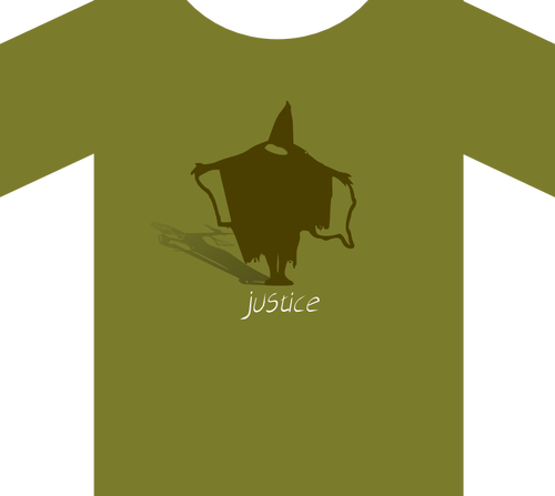Of Shirt With ''Justice'' Label Clipart