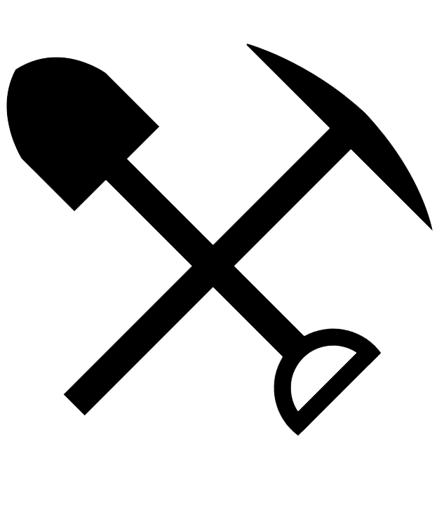 Shovel Tool Hand Pickaxe Axe Logo Clipart