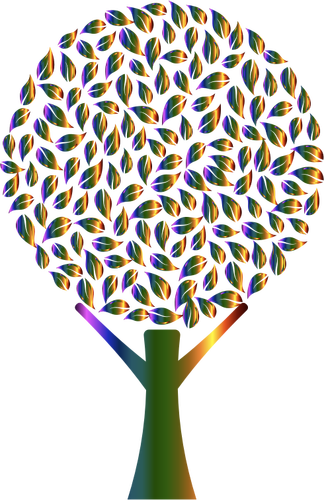 Prismatic Abstract Tree Clipart