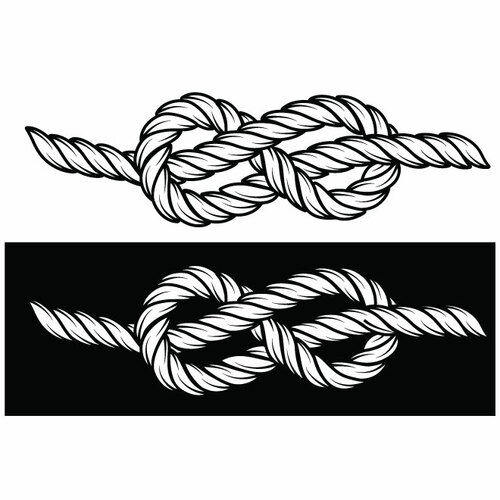 Rope Silhouette Black And White Clipart
