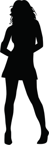 Woman In Miniskirt Silhouette Clipart