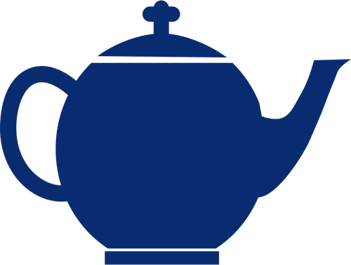 Blue Silhouette Of Tea Pot Clipart