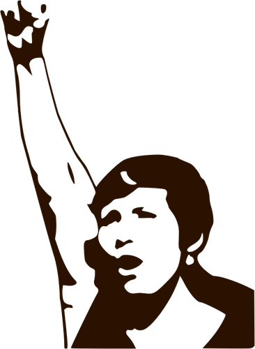 Silhouette Of A Woman Demonstrator Clipart