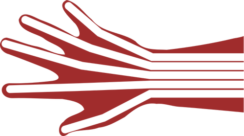 Outstretched Hand With Straight Lines Clipart