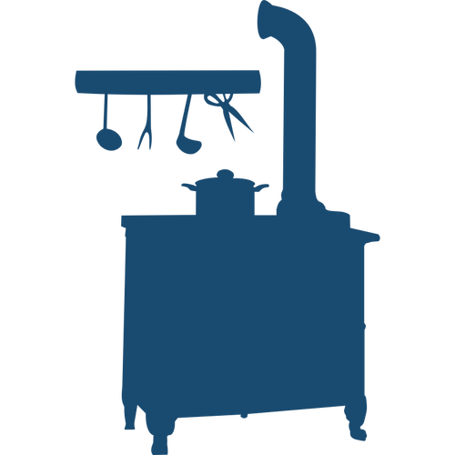 Old-Fashioned Stove Silhouette Clipart
