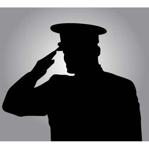 Silhouette Of An Army Officer Clipart