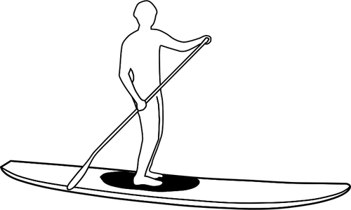 Stand Up Paddleboard Silhouette Silhouette Clipart