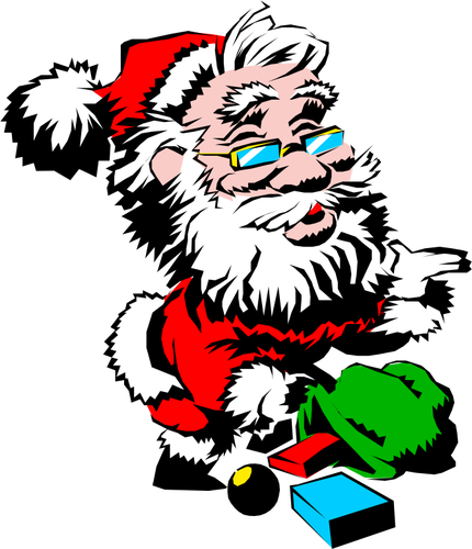 Cool Santa With Presents Clipart