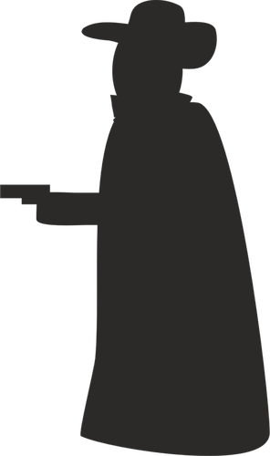 Of Silhouette Of A Robber Clipart
