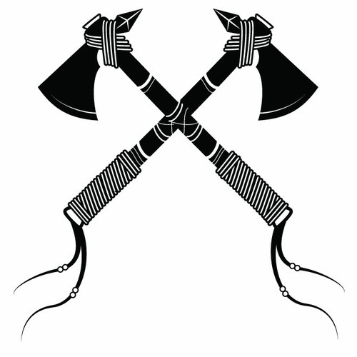 Two Axes Silhouette Clipart
