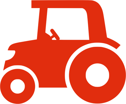 Red Silhouette Of A Tractor Clipart