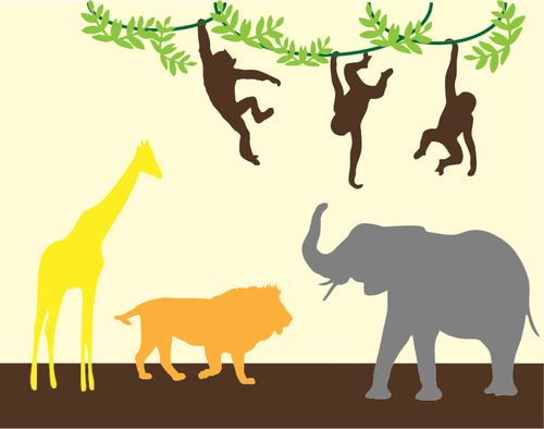 Animal Silhouettes Background Clipart