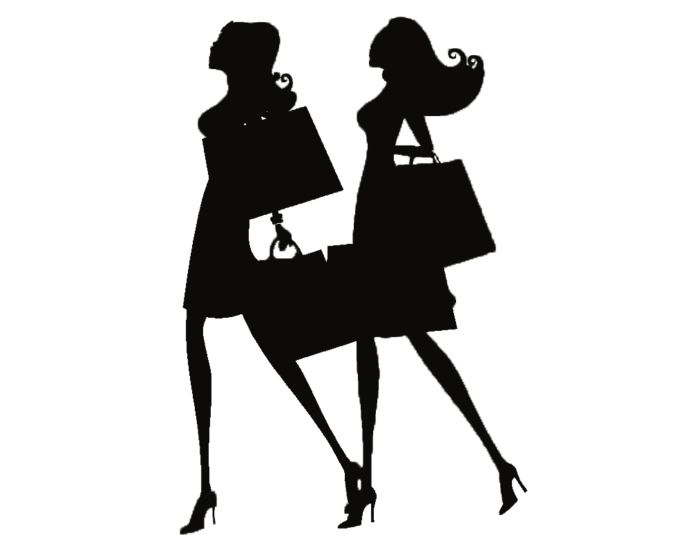 Fashion Silhouette Two Cartoon Animation Black Female Clipart